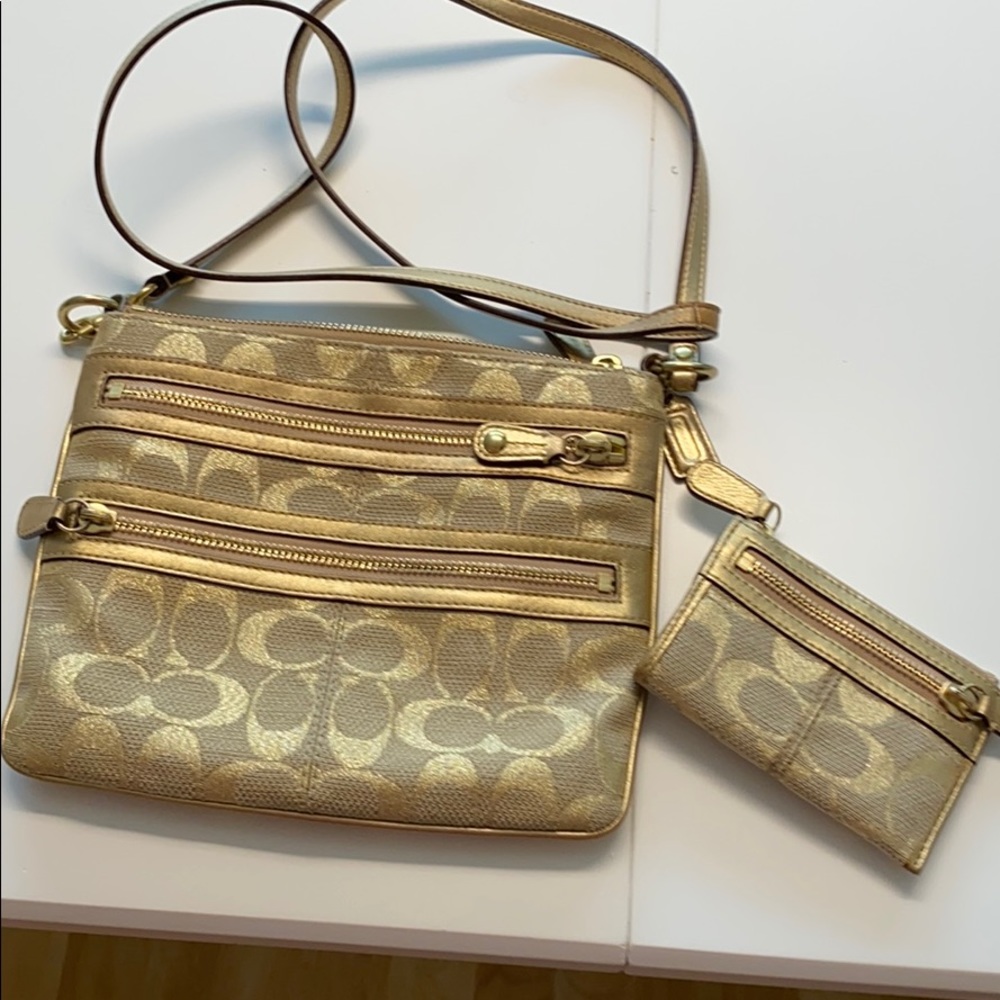 Coach Crossbody purse and matching wallet.